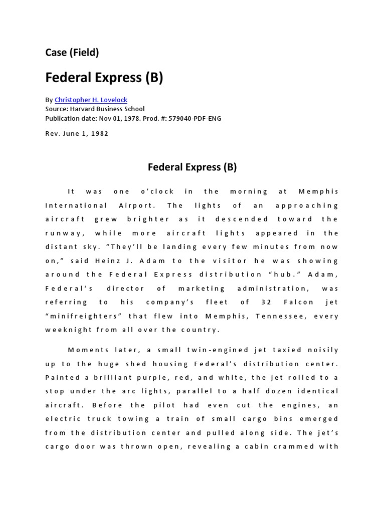 Case Federal Express PDF Cargo United States Postal Service