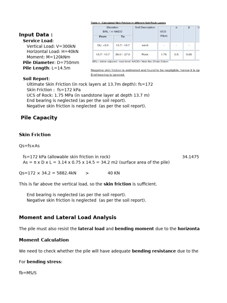 Pile Design Analysis for Load Capacity | PDF | Deep Foundation | Bending