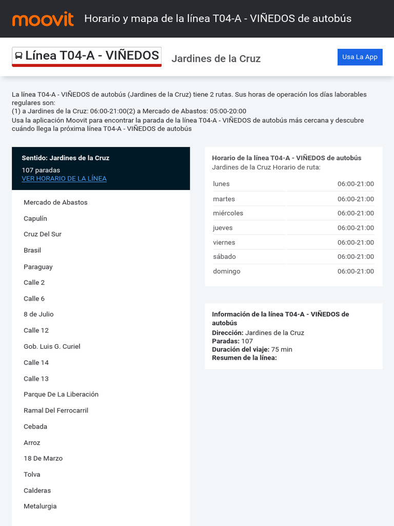 Horarios Autobús T04-A Viñedos Guadalajara | PDF | Transporte ...