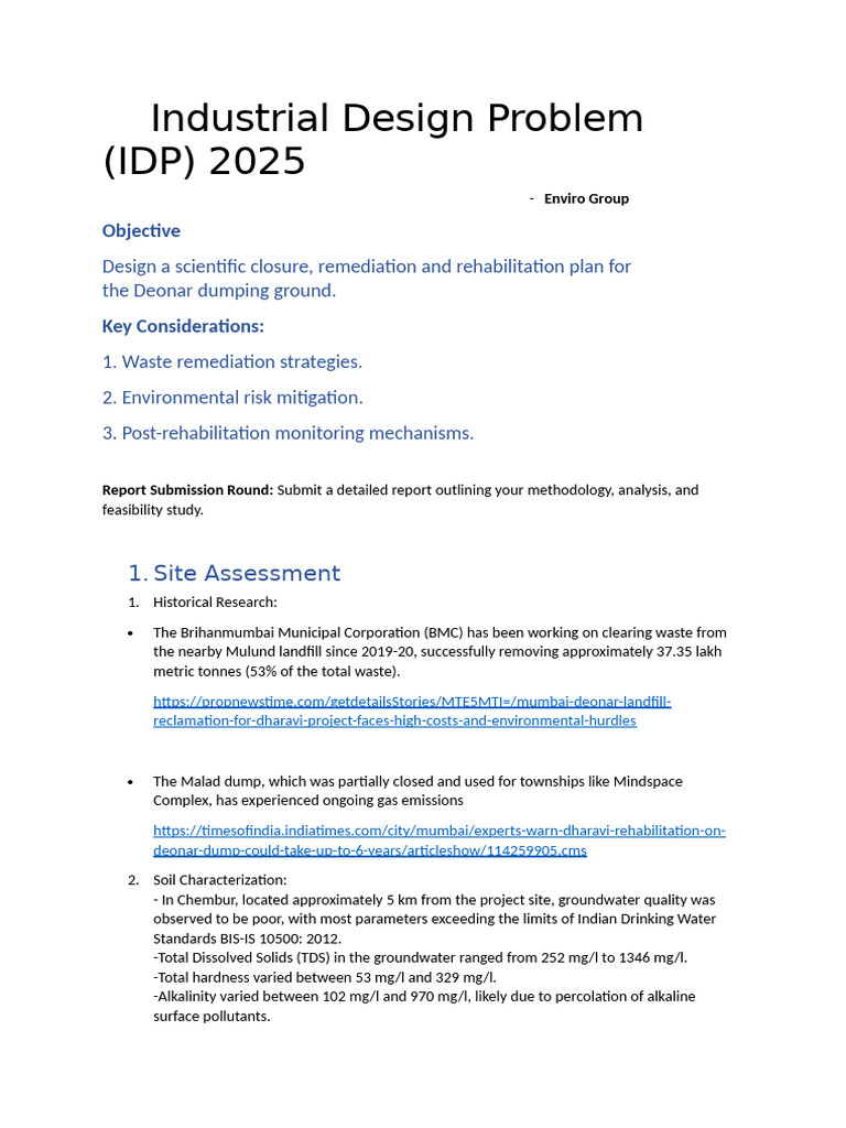 Industrial Design Problem | PDF | Waste | Landfill