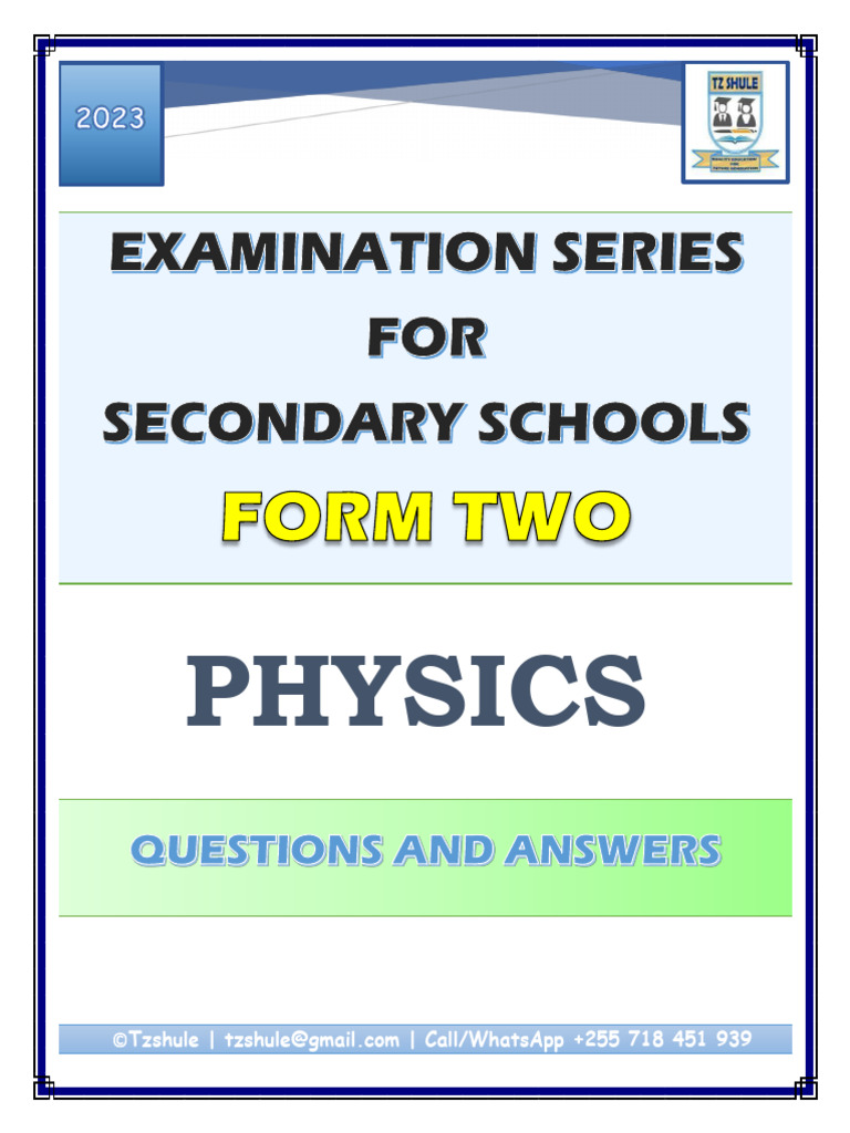 Form Two Physics Exam Series 2023 | PDF | Force | Buoyancy