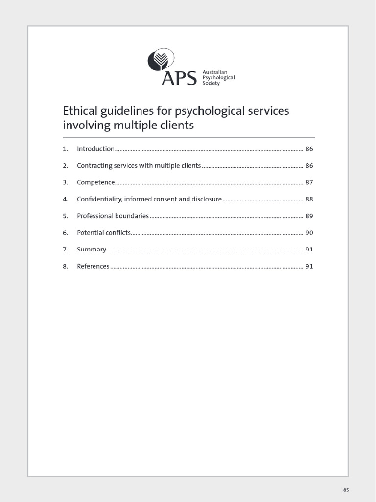 Ethical Guidelines for Multiple Clients | PDF | Informed Consent ...