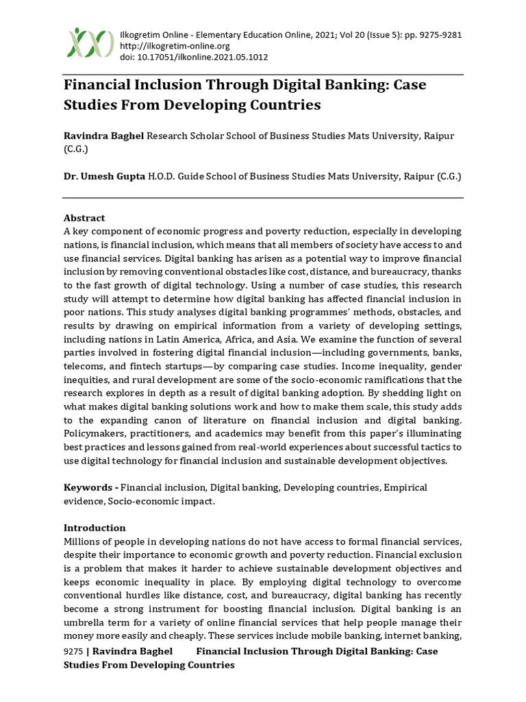 Financial Inclusion Through Digital Banking-1 | PDF | Financial ...