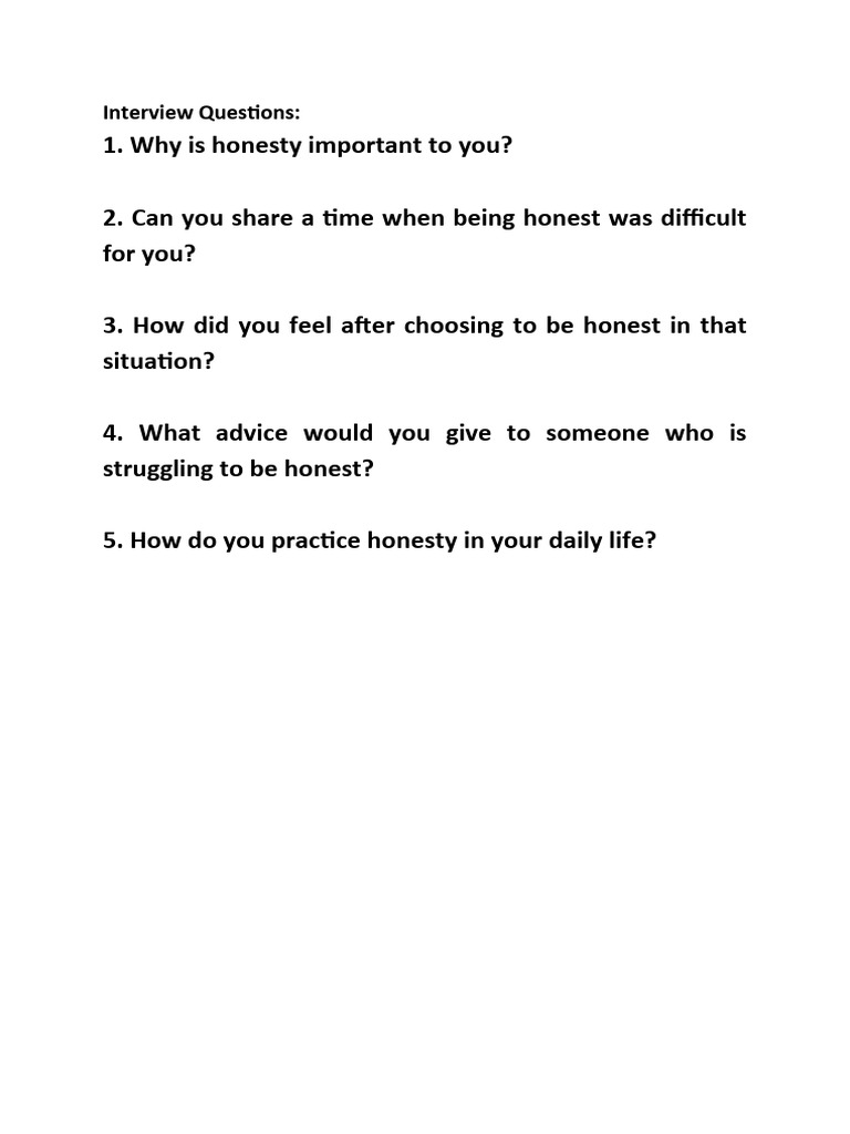 Importance of Honesty in Interviews | PDF