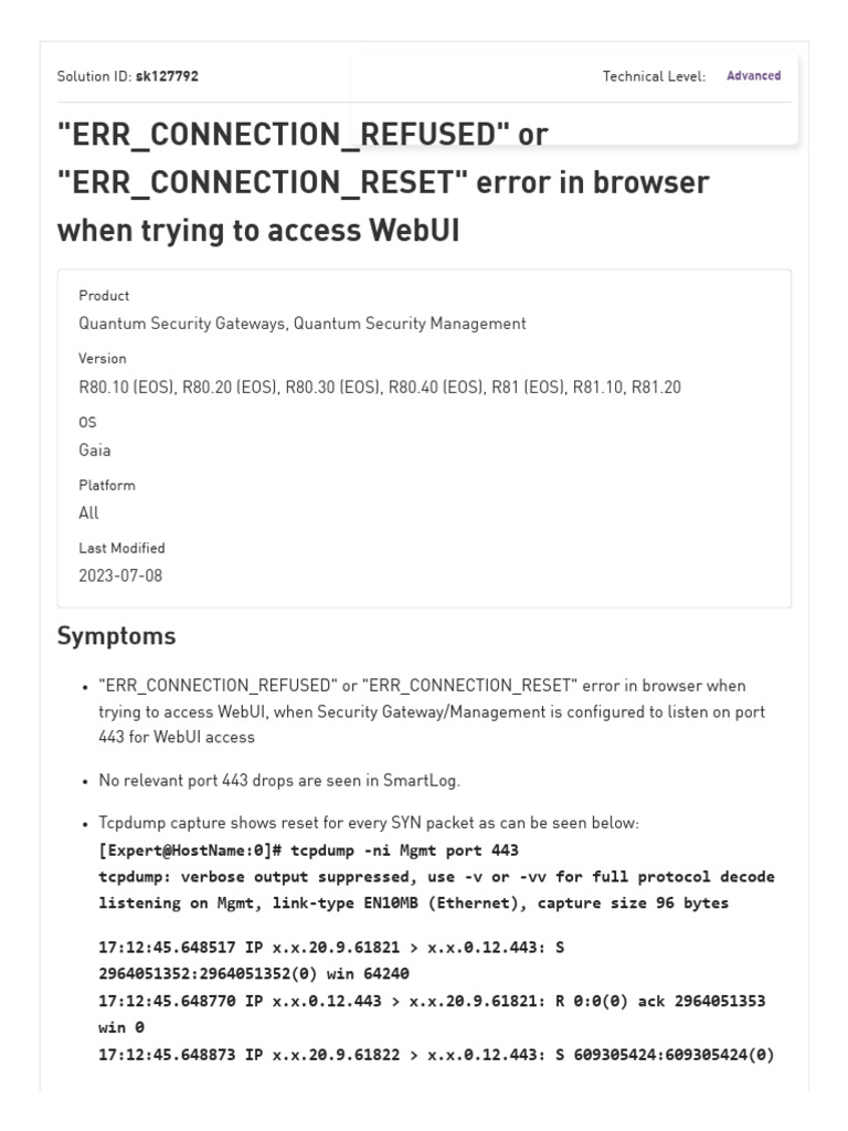 Fix ERR_CONNECTION Errors in Quantum WebUI | PDF | Apache Http Server ...