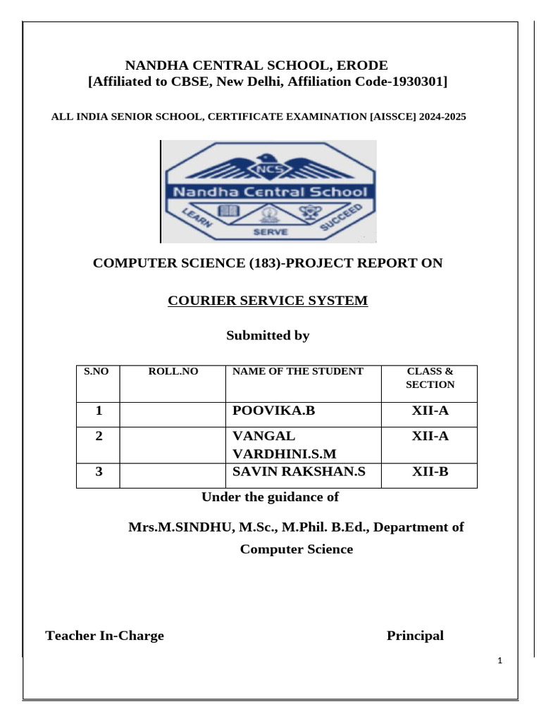AISSCE 2024-2025 Computer Science Project | PDF | Software Testing ...