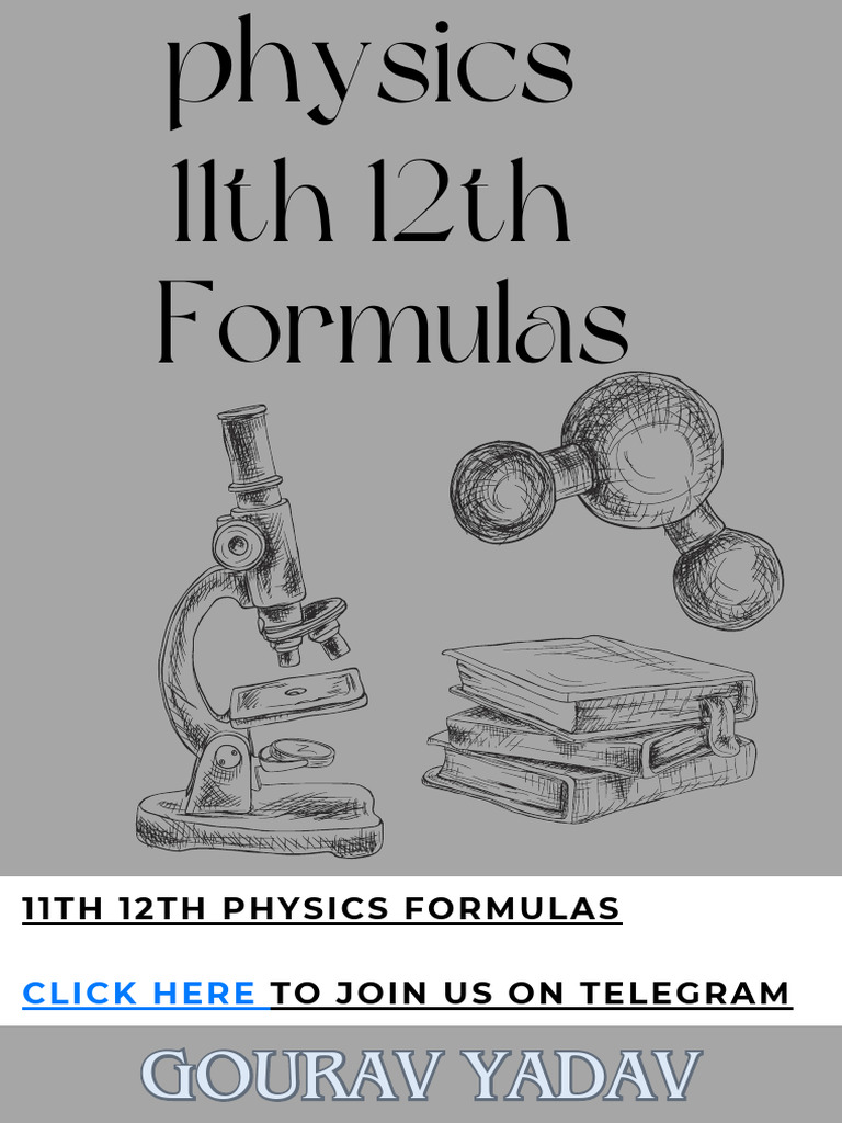 Essential Physics Formulas For 11th 12th Pdf