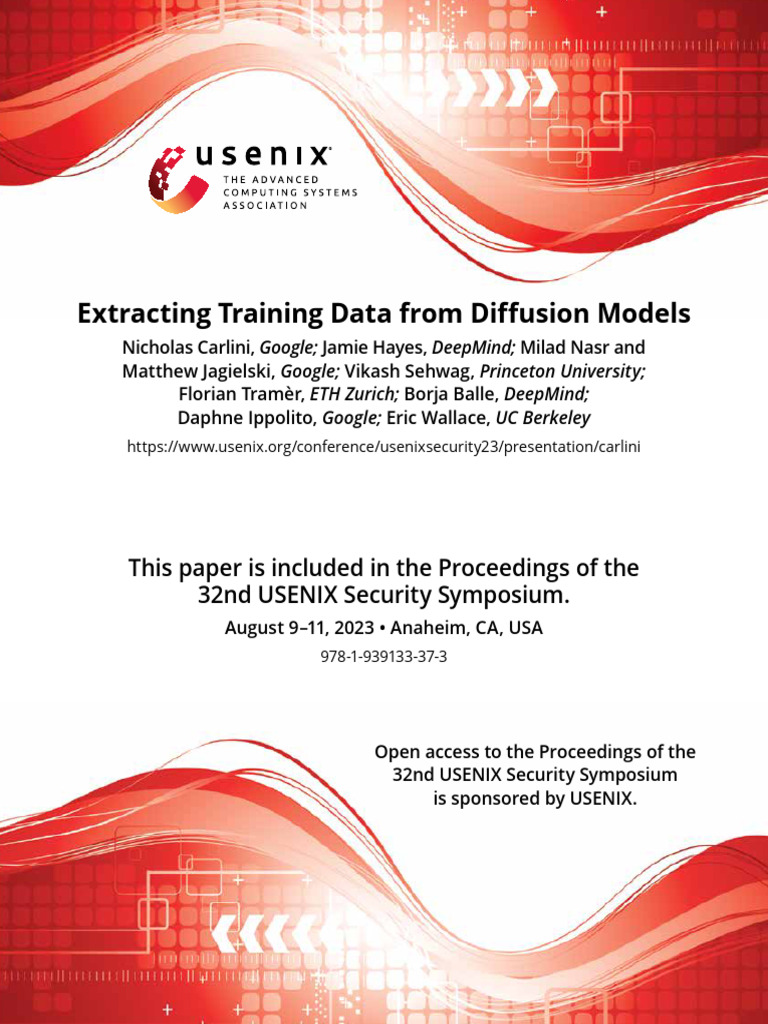 Extracting Data from Diffusion Models | PDF | Statistical Inference ...