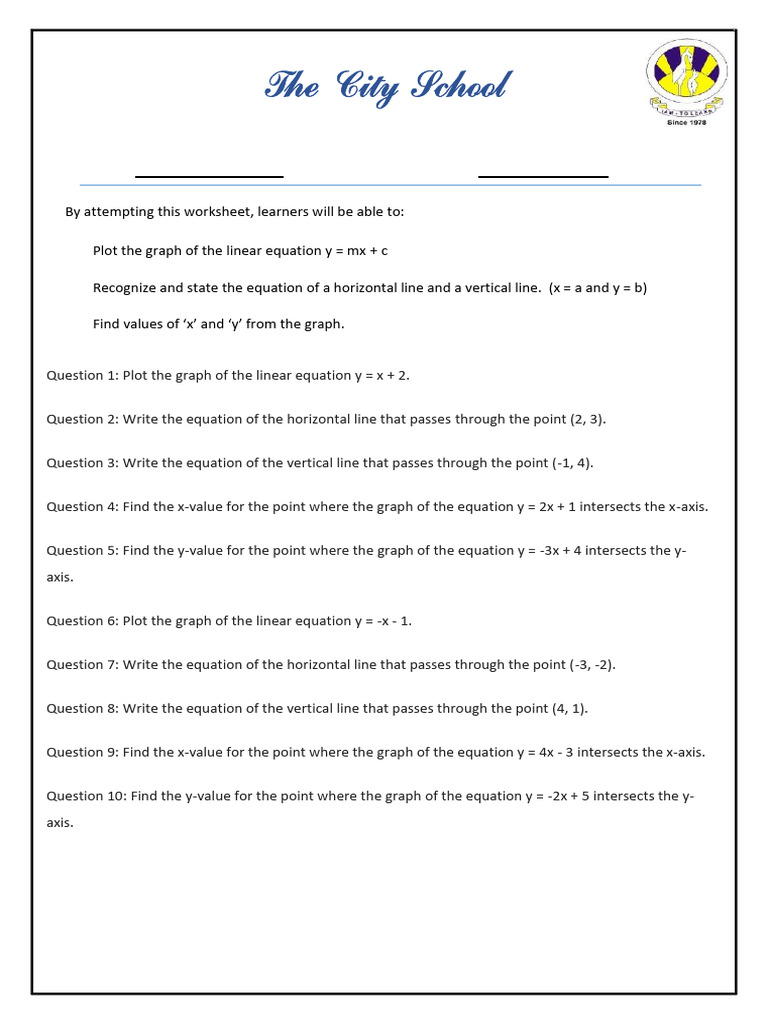 Class 6 Worksheet 5.02 | PDF