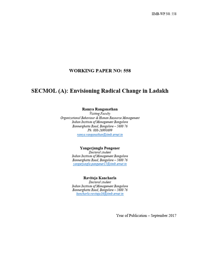 SECMOL: Transforming Education in Ladakh | PDF