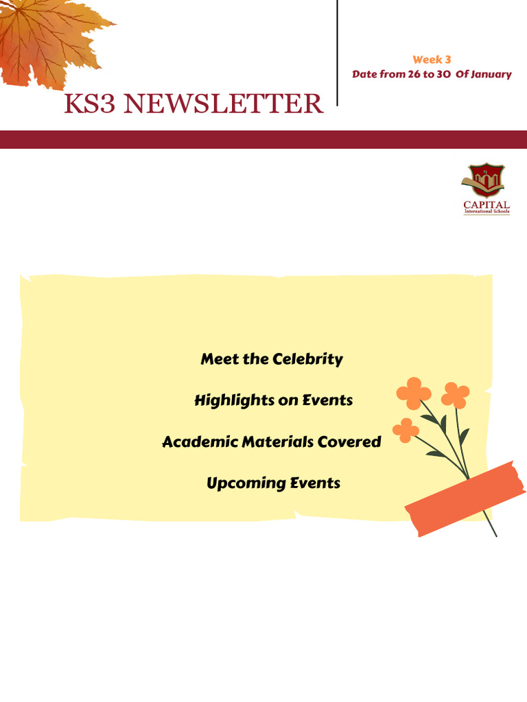 KS3 Newsletter: Week 3 Highlights | PDF | Sleep