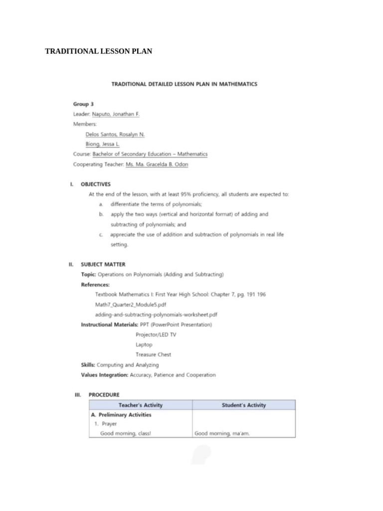 Lesson Planss | PDF