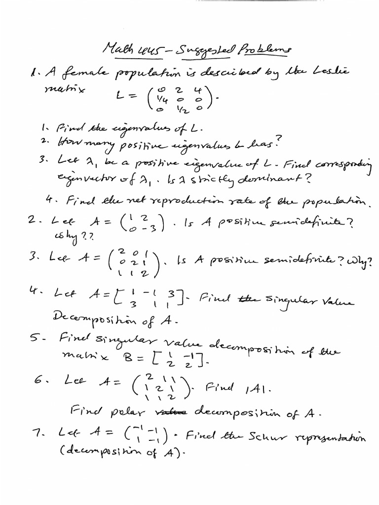 Math 445 Suggested Problems Final | PDF