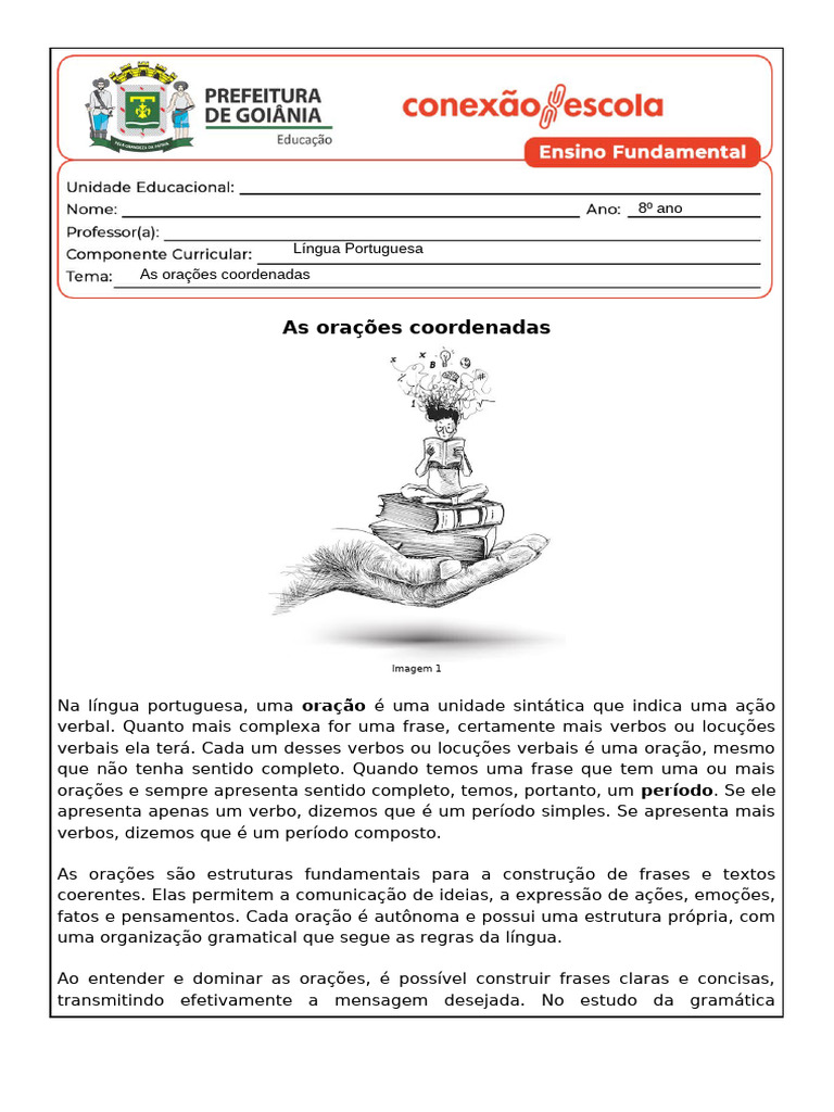 Texto 4 - As Orações Coordenadas | PDF