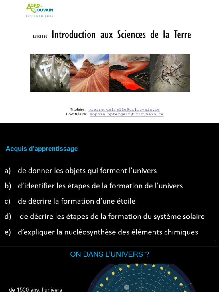 Cosmologie et formation de la Terre | PDF | Héliocentrisme | Planètes