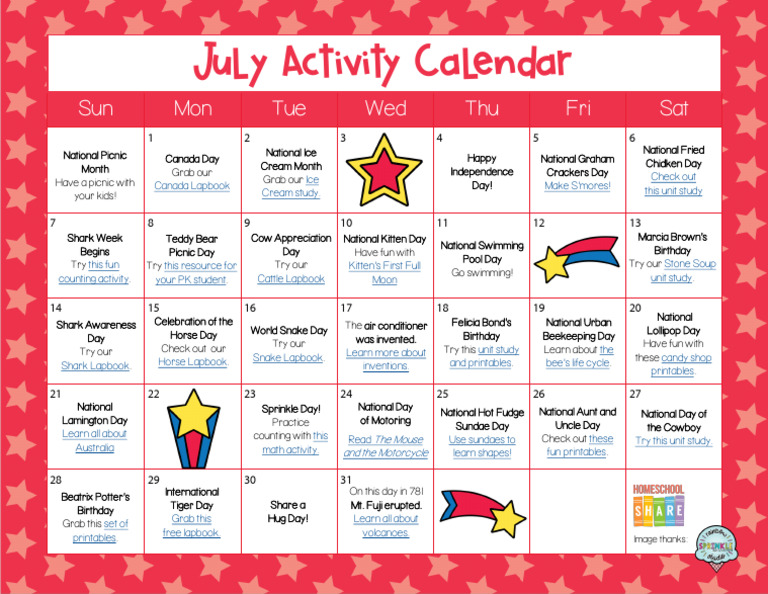My activity calendar | PDF