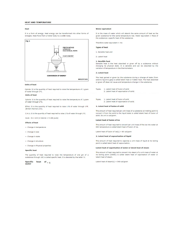 Heat And Temperature Pdf