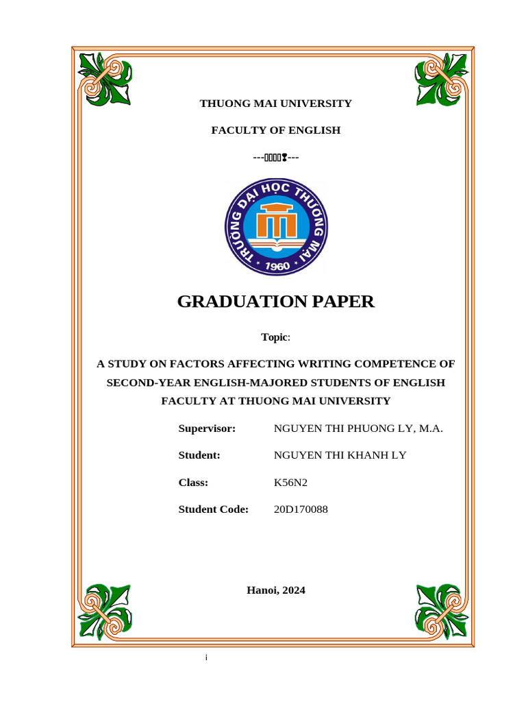 Factors Influencing Writing Skills in TMU | PDF | Survey Methodology ...