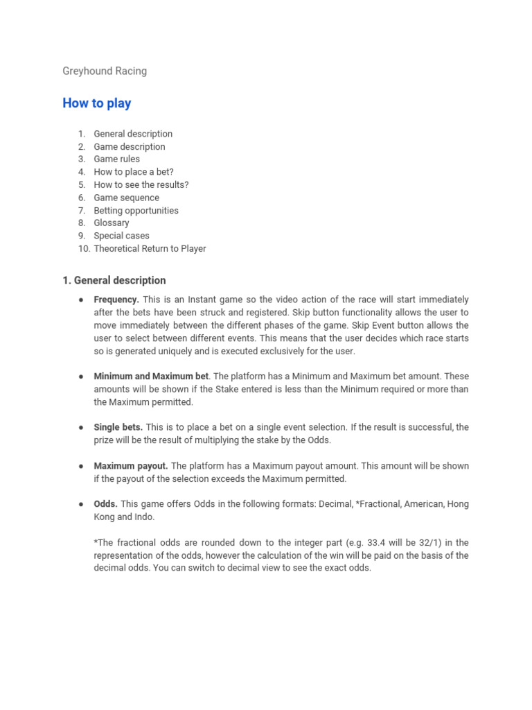 Greyhound Racing Betting Guide | PDF | Odds | Decimal