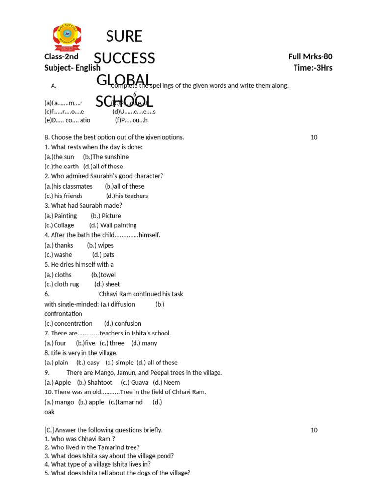 English Class 2 1 Pdf Fruit