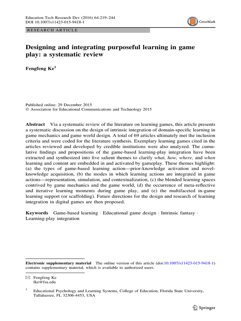 Purposeful Learning in Game Design | PDF | Learning | Knowledge