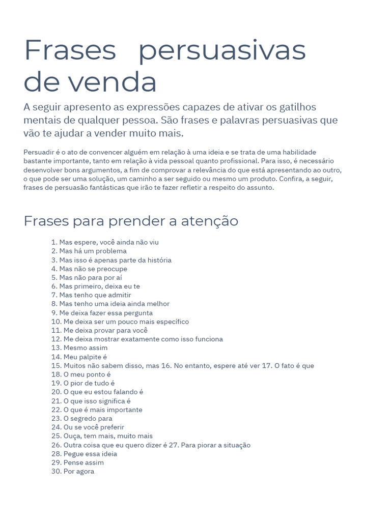 Bonus 01 Frases Persuasivas de Vendas | PDF