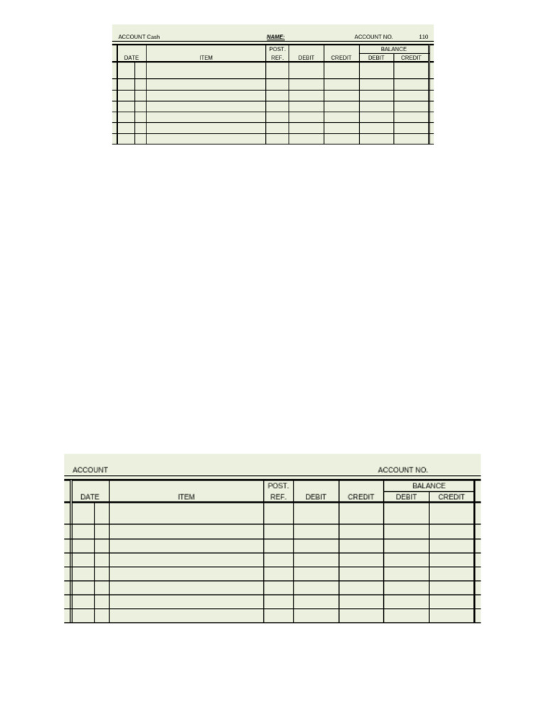 Accounting General Ledger Template | PDF | Debits And Credits | Accounting