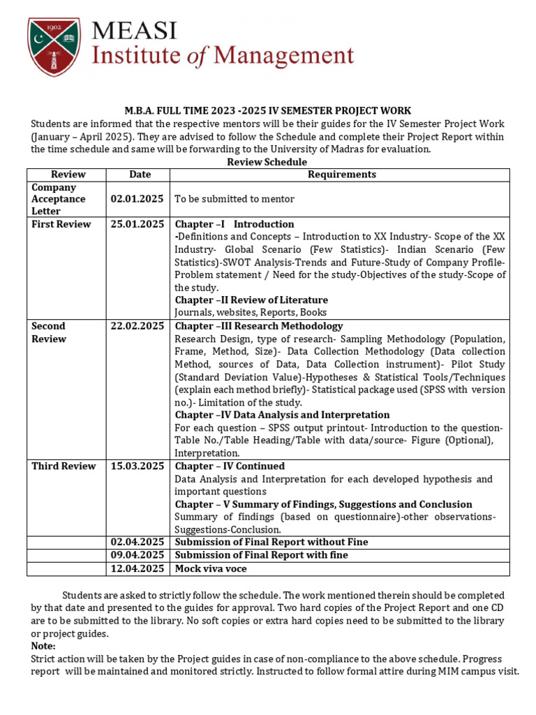 Final Project Guidelines 2025 | PDF | Statistics | Methodology