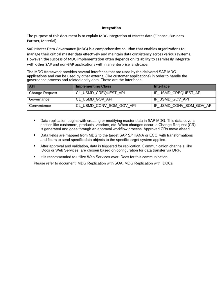 SAP MDG Integration Overview | PDF