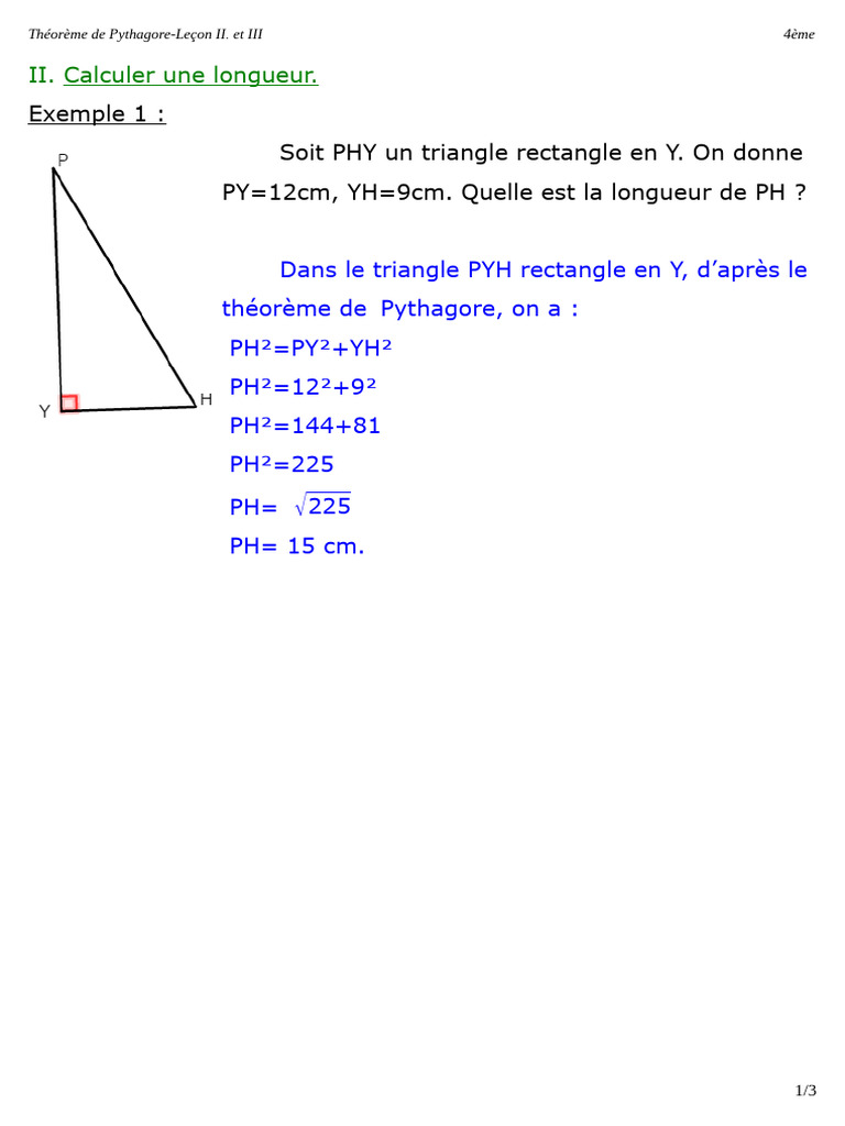Théorème de Pythagore et Racines Carrées | PDF | Euclide | Triangle
