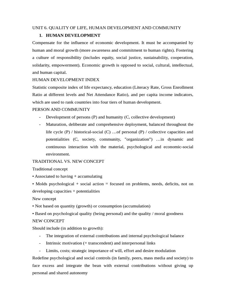 Human Development and Quality of Life | PDF | Quality Of Life | Well Being