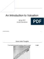 An Introduction To Valuation!: Spring 2012 Aswath Damodaran