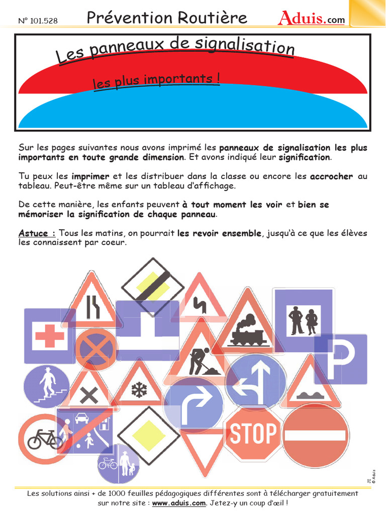 Panneaux de signalisation essentiels PDF | PDF | Sécurité routière ...