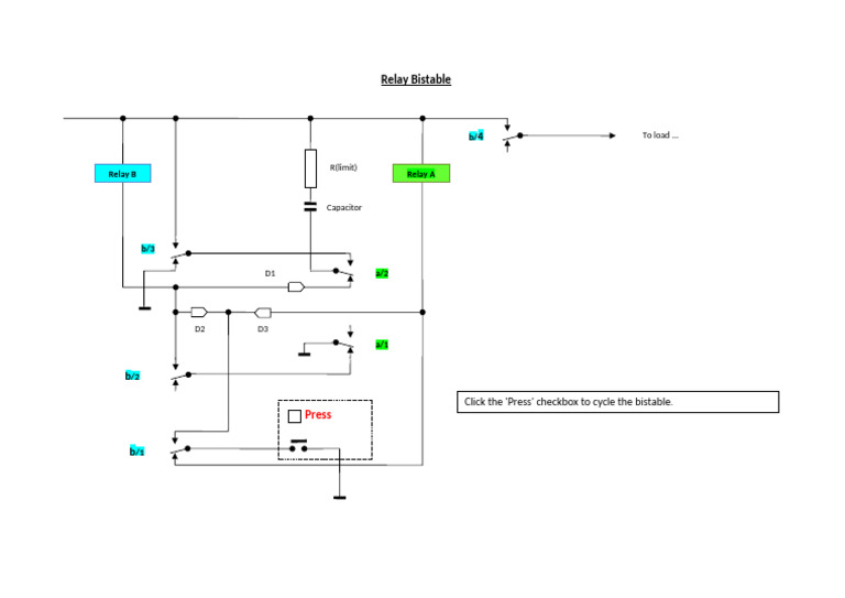Relay Bistable Circuit Diagram | PDF