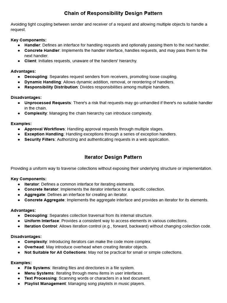 Day 6 - Chain of Responsibility, Iterator Design Patterns | PDF ...
