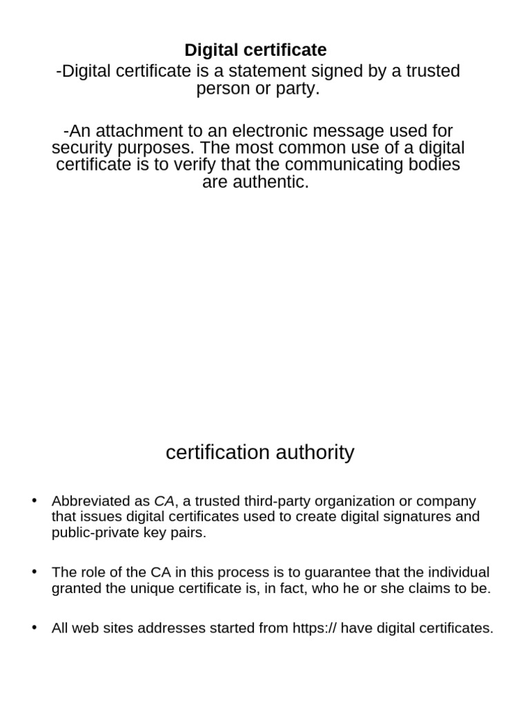 Understanding Digital Certificates and CAs | PDF | Public Key ...