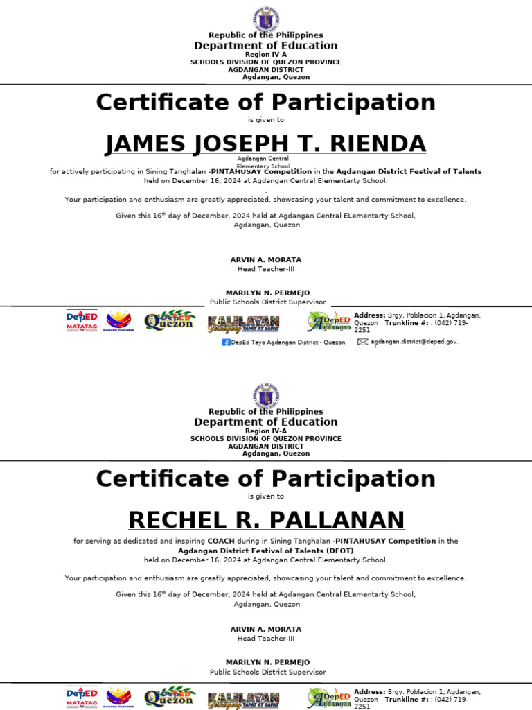 DFOT Participation Certificates 2024 | PDF | Asia | Social Institutions
