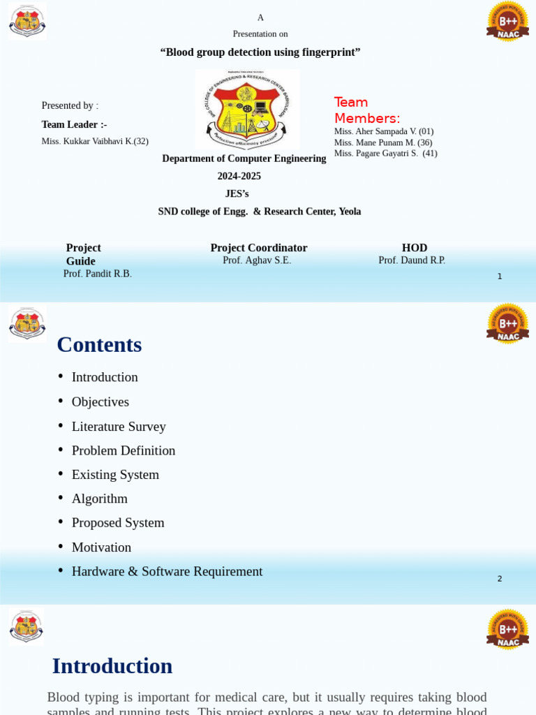 Blood Group Detection Using Fingerprint | PDF | Fingerprint ...