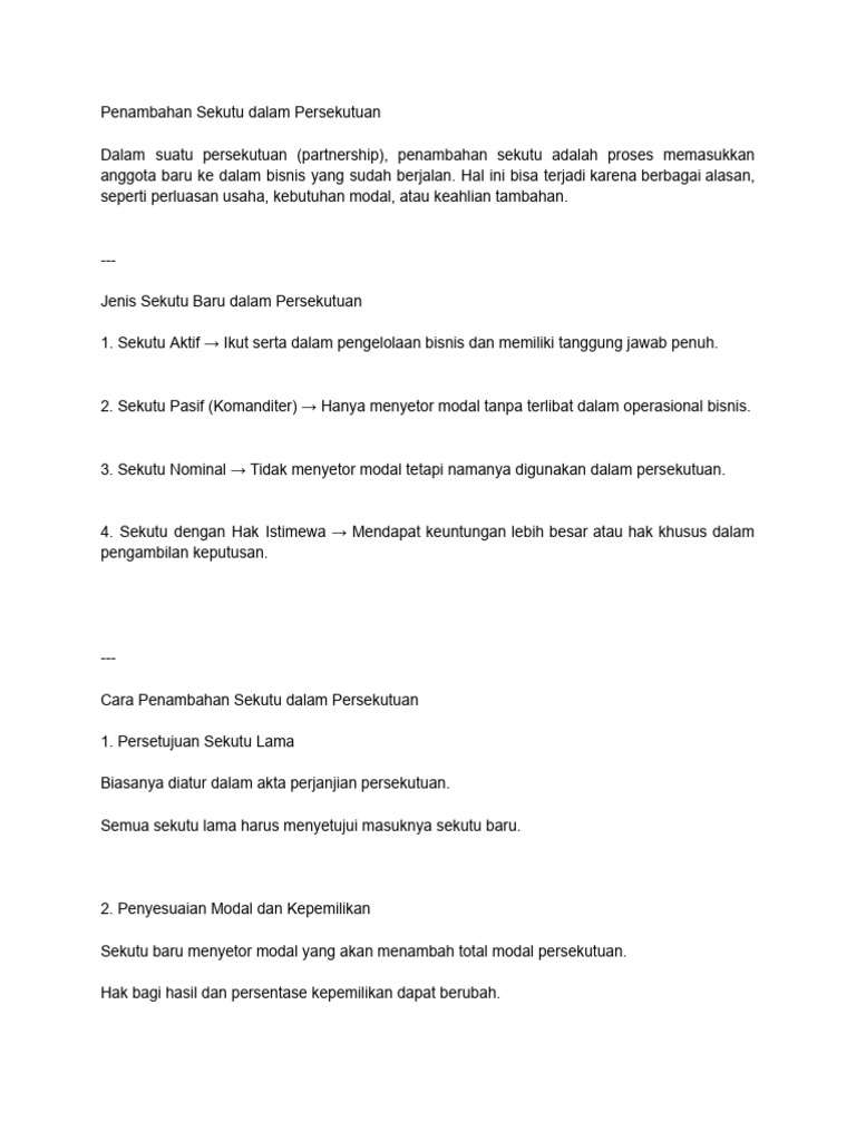 Dokumen Tanpa Penambahan Sekutu Dalam Persekutuan | PDF