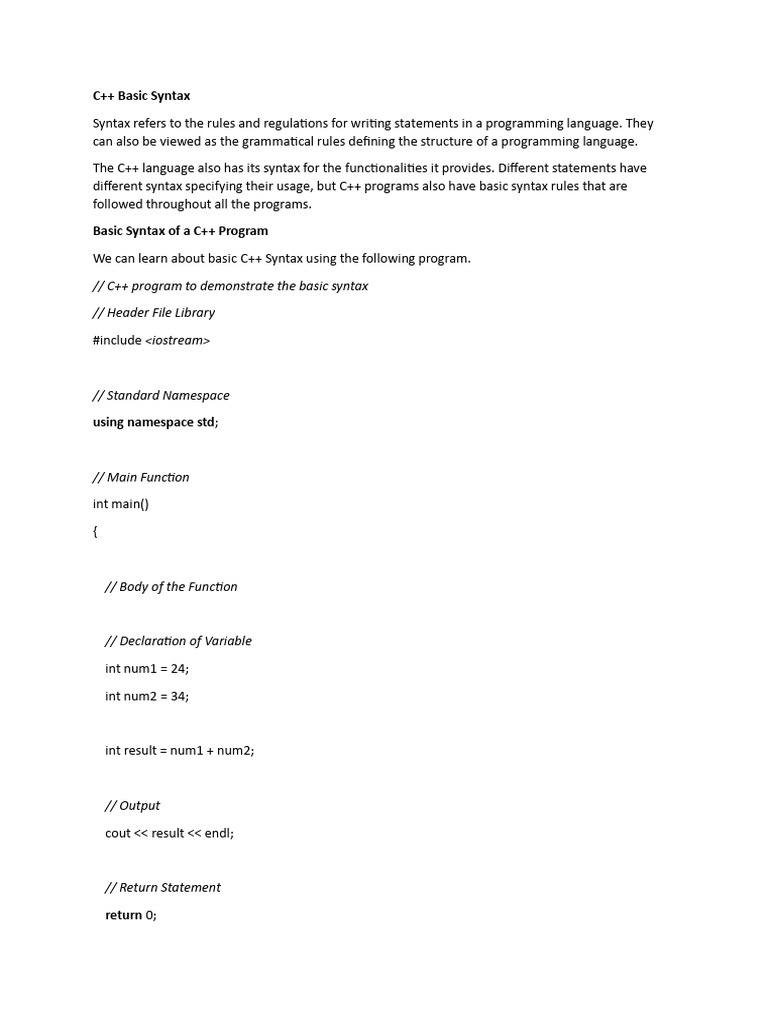 C++ Base | PDF | C++ | Reserved Word