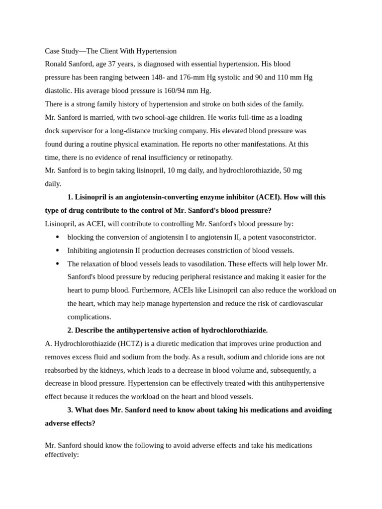Managing Hypertension: A Case Study | PDF | Blood Pressure | Hypertension