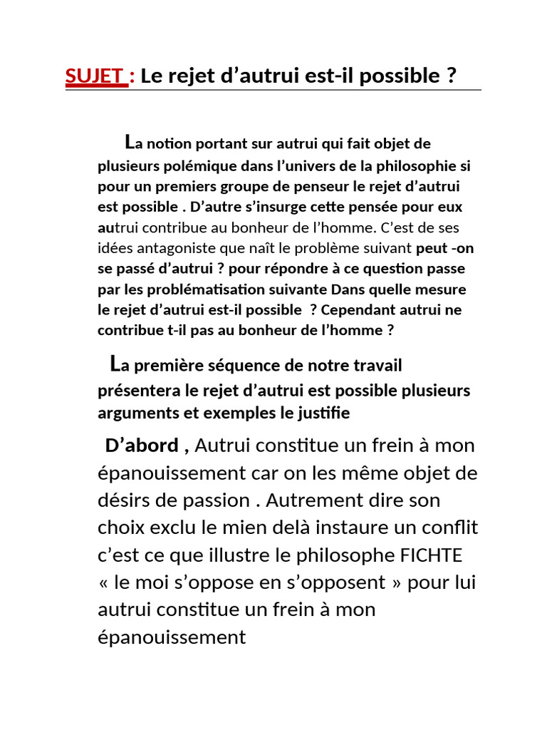 Rejet d'autrui : possible ou non ? | PDF