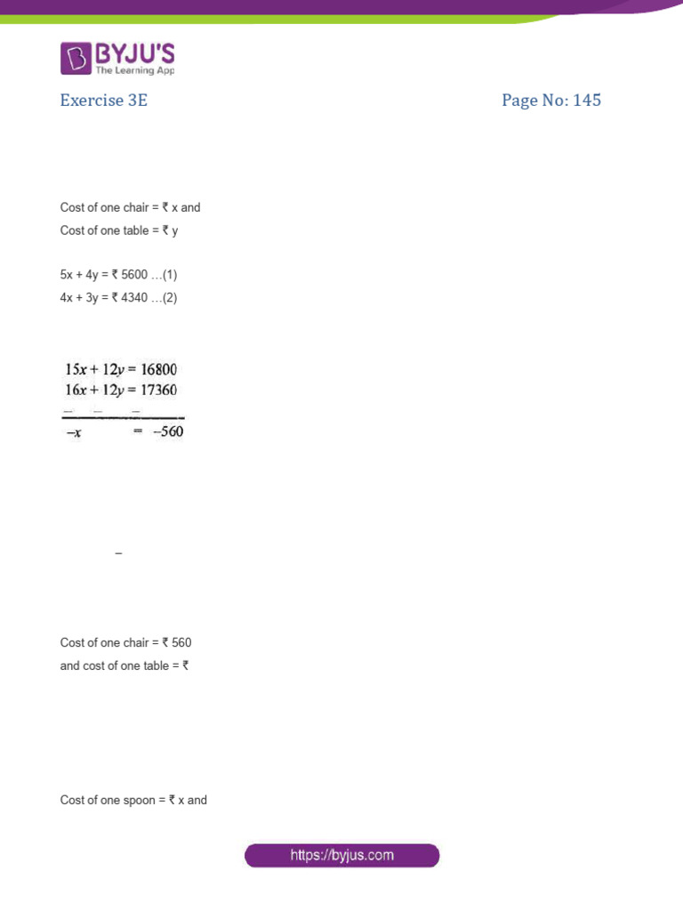 Class 10 Rs Aggarwal Ex 3e Solutions Pdf Equations Rupee