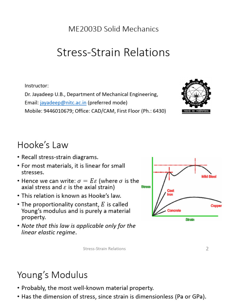 Lecture-07 Stress-Strain Relations | PDF | Young's Modulus | Thermal ...