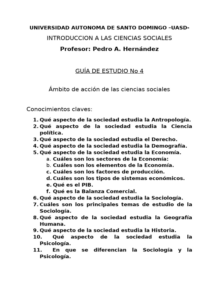 Ámbitos de Acción en Ciencias Sociales | PDF