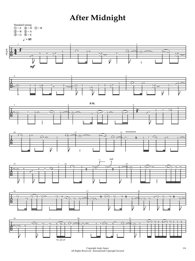 Andy James - After Midnight Tab | PDF