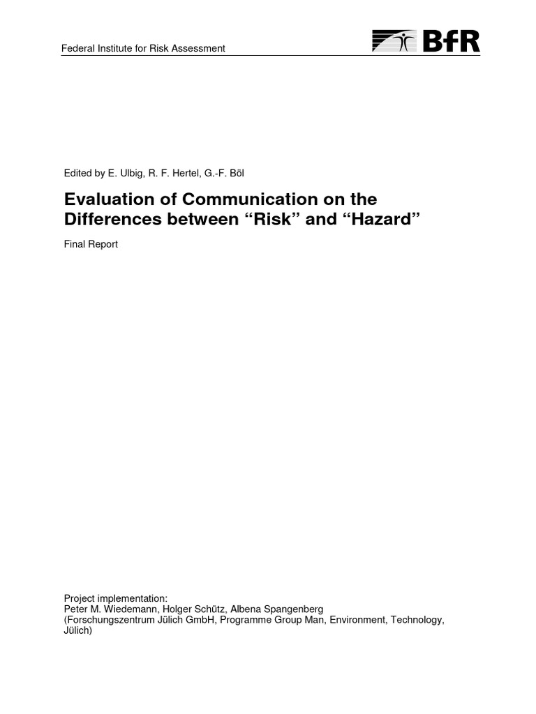Risk vs. Hazard Communication Evaluation | PDF | Risk | Toxicology