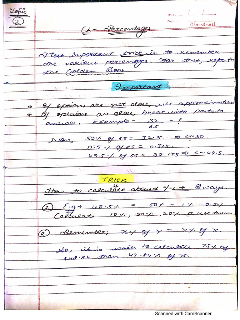 Percentages Formulas - Non-Engineers | PDF