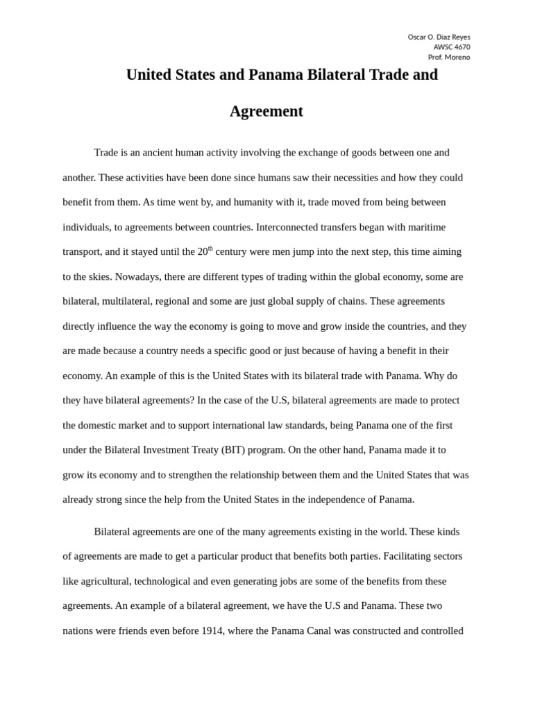 US-Panama Bilateral Trade Agreement Insights | PDF | Trade | Panama