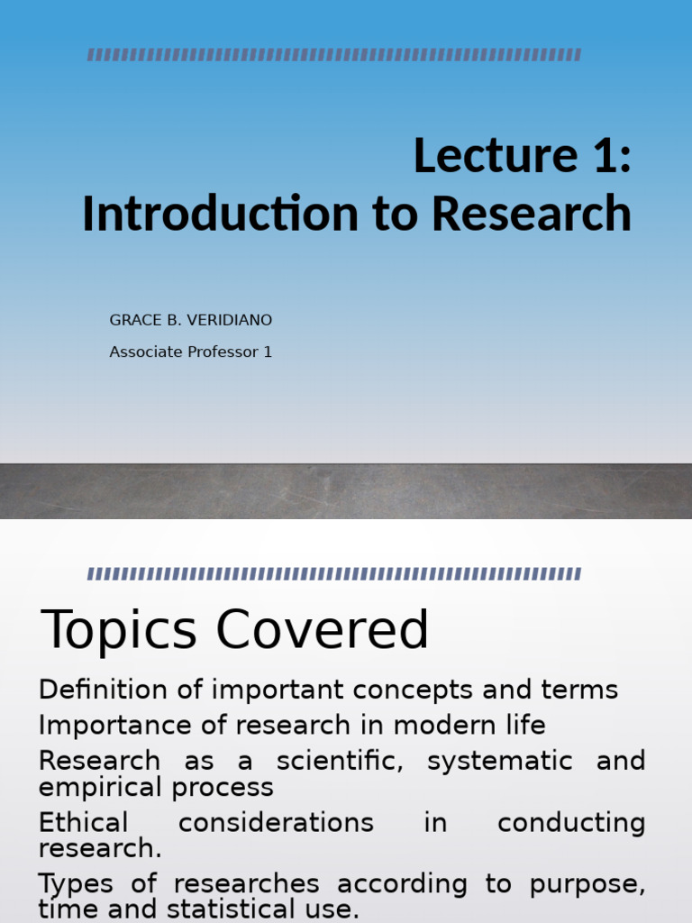 Introduction to Research Concepts | PDF | Knowledge | Experiment